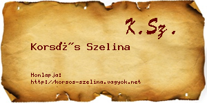 Korsós Szelina névjegykártya